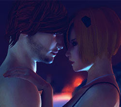 A couple embrace in 3DX Chat, an online sex game that supports Oculus Rift.