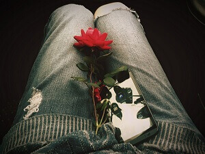 A rose and a smartphone