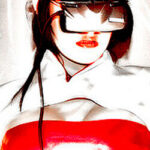 A good-looking woman wears a VR headset.