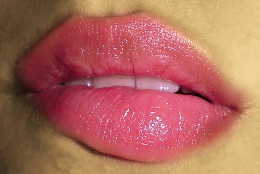 A pair of pink sensual lips.