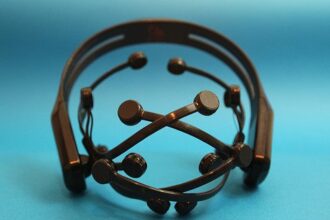 A photo of a neuro-headset created by Australian company Emotiv.