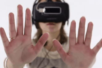 Girl using VR technology