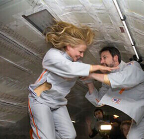 Couple in zero gravity.
