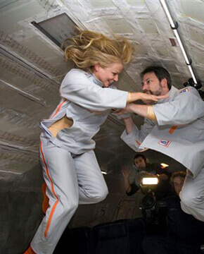 Couple in zero gravity.