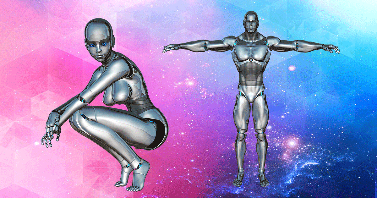 A gynoid and android are shown.