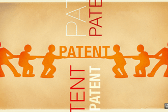 An image depicting struggle over patent law.