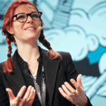 Robot ethicist Kate Darling speaks about robots at a 2013 event.