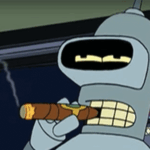 Bender the robot from Futurama has some sizzling romances.