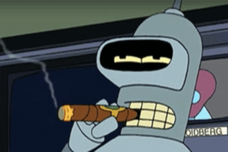 Bender the robot from Futurama has some sizzling romances.