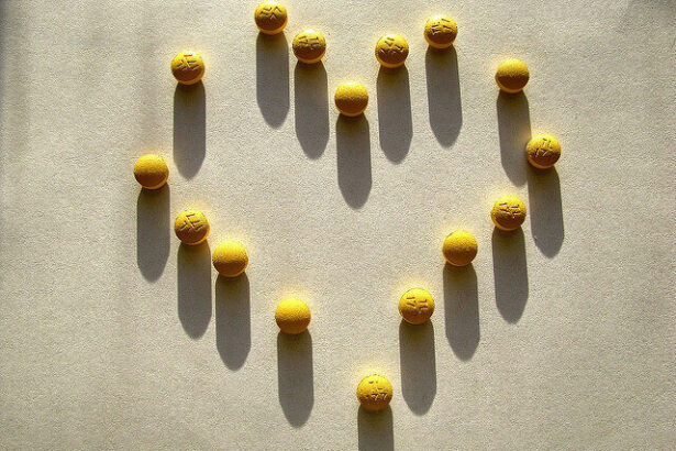 Tablets are placed in the shape of a heart.