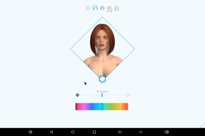 Hair choices on Harmony AI app.