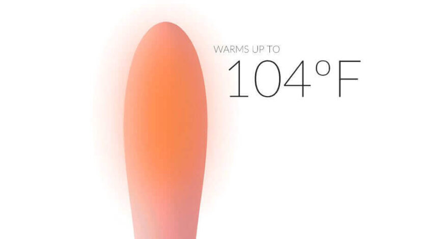 The OVibe heats up to 104-degrees Fahrenheit.