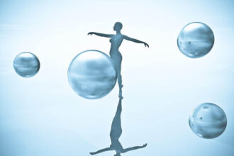 dancing woman in sci fi setting