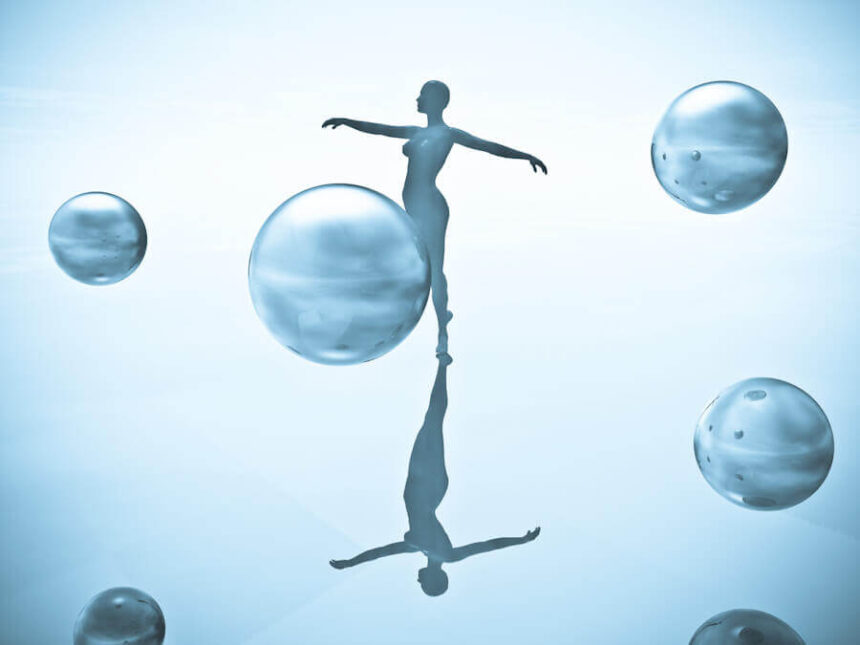 dancing woman in sci fi setting