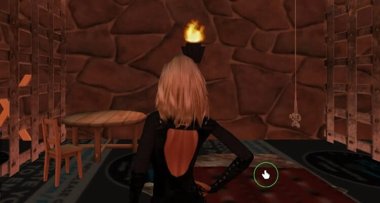 A cursor hand will appear in locations where you can have sex in the Red Light Center adult game.