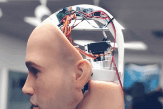 An interior robotic view of Henry the animatronic male sex doll's brain.