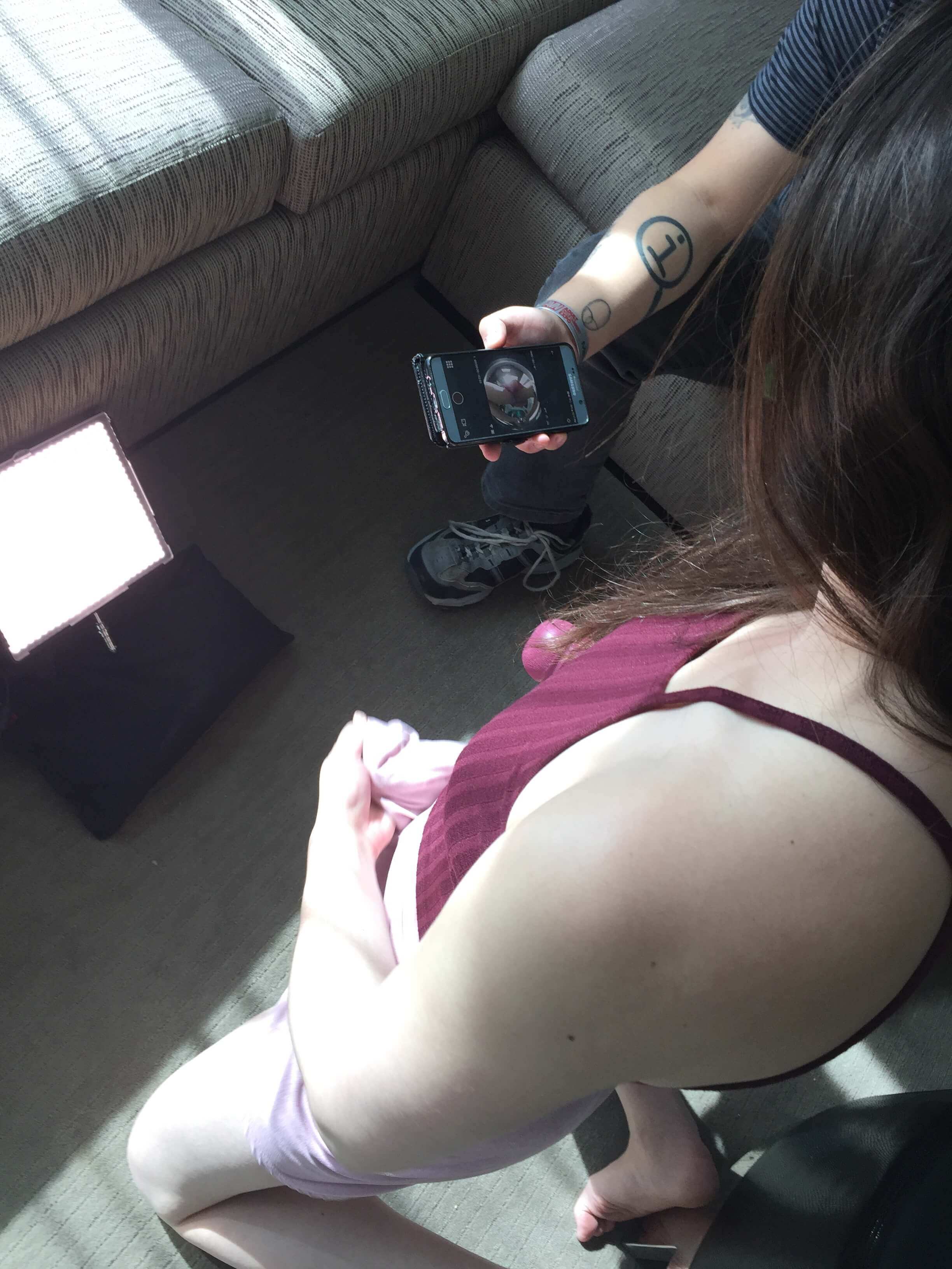 Casey Calvert video shoot in progress. 