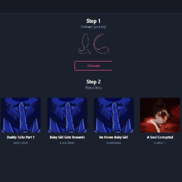 A screenshot of Quivr platform that connects sex toys to audio.