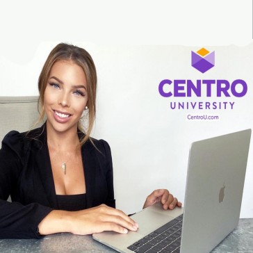 Screenshot of a girl working on laptop