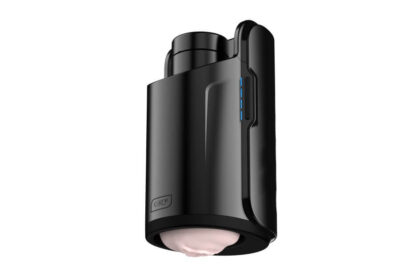 The Keon interactive penis stroker from Kiiroo is black and flesh toned.