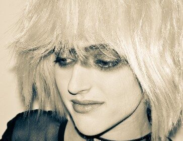 Young woman dressed up as the replicant Pris from the film Blade Runner.