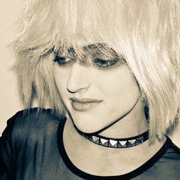 Young woman dressed up as the replicant Pris from the film Blade Runner.