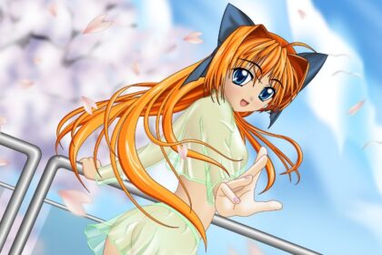Anime girl on a ship