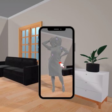 Screenshot of ar.body demo that feature Augmented Reality and "XPress" points