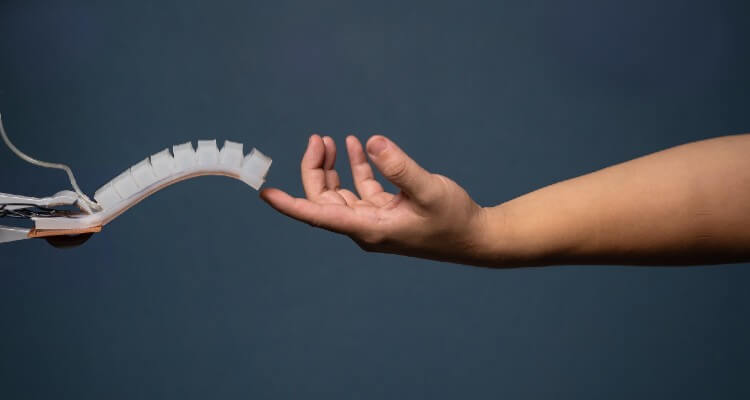 Image of a Hand Touching Soft Sensor