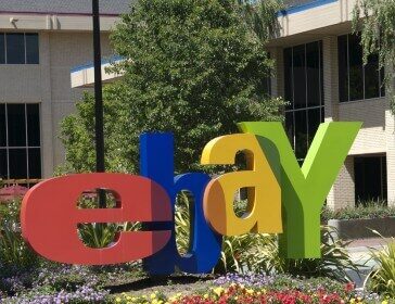 Picture of eBay logo at office entrance