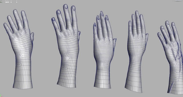 Image of 3D left hands