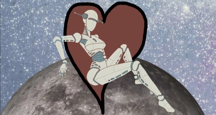 Animation of a robot on moon surface