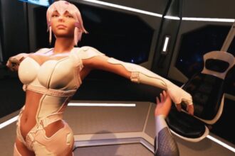 Screenshot of a sexbot from adult entertainment game