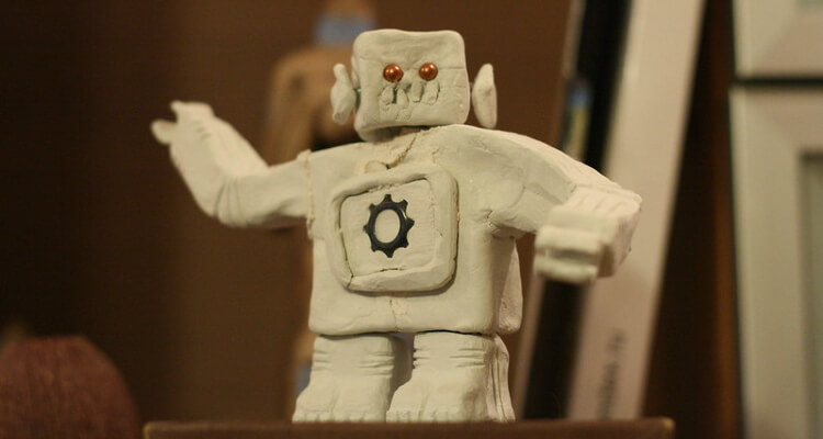 Robot made out of clay