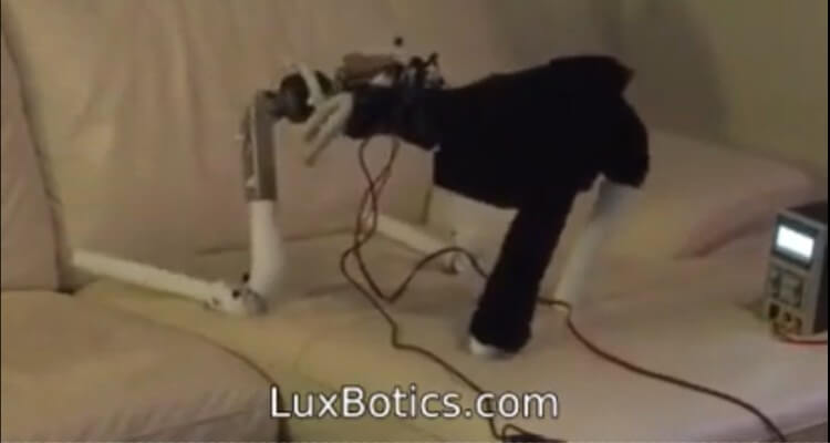 Screenshot of LuxBotics Robot robot prototype movement testing