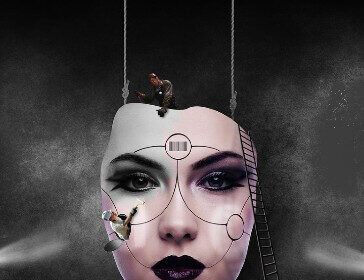 Image of people developing a robotic face