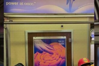 Dame sex toy ad in subway