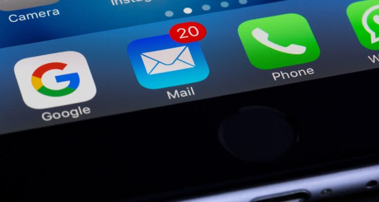 google, mail, and phone icons