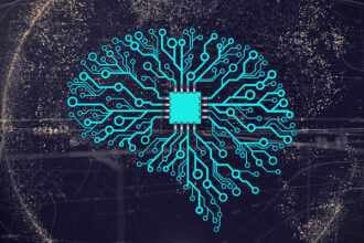 Integrated circuit in the shape of a human brain