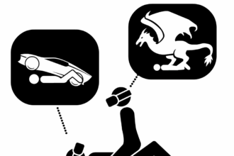 An illustration of two stick peple having sex while wearing VR headsets, with imagaintion bubbles over them showing what they are seeing.