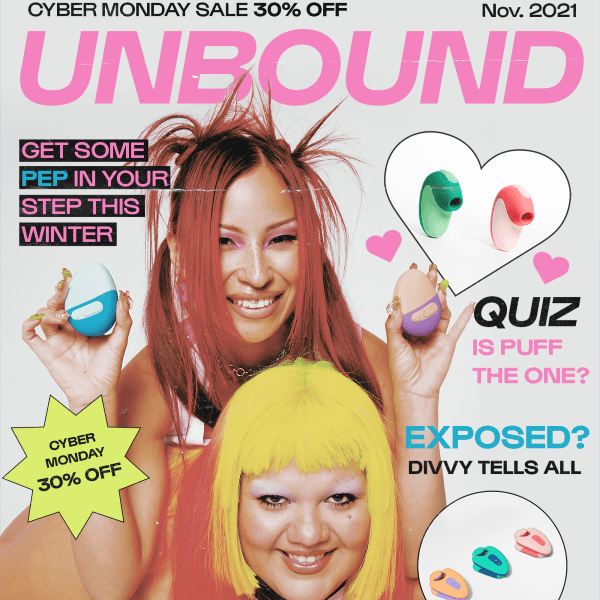Unbound cyber monday banner 30% off site