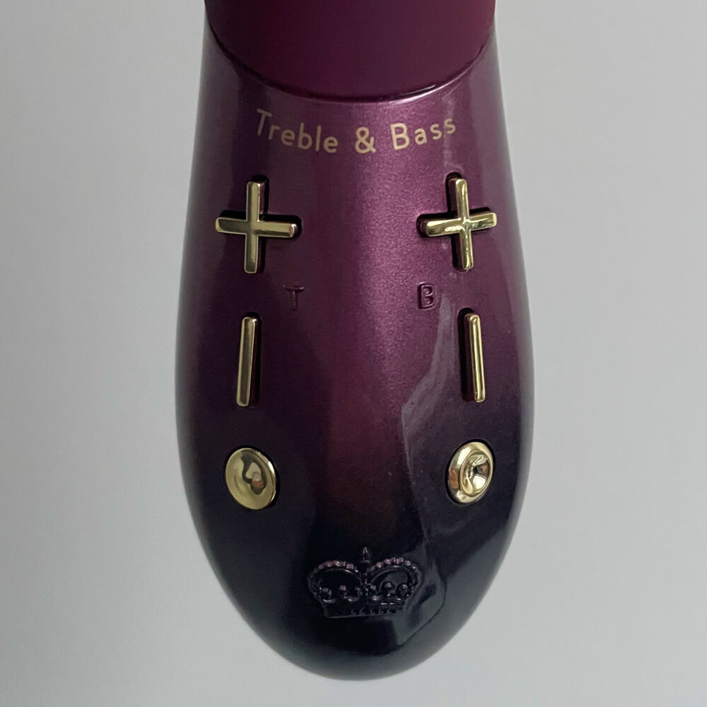 Hot Octopuss Kurve vibrator Treble and Bass buttons.