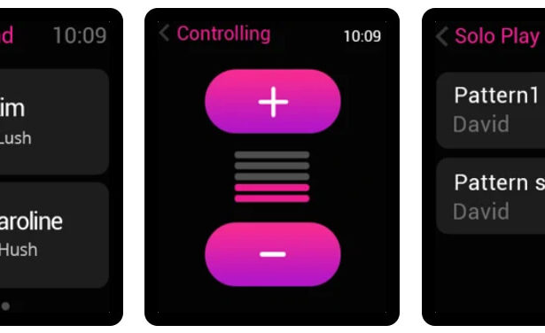 Lovense remote app screenshots of Apple Watch sex toy pairing.