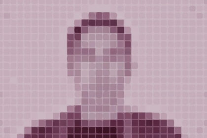 A pixelated image of a person's face.
