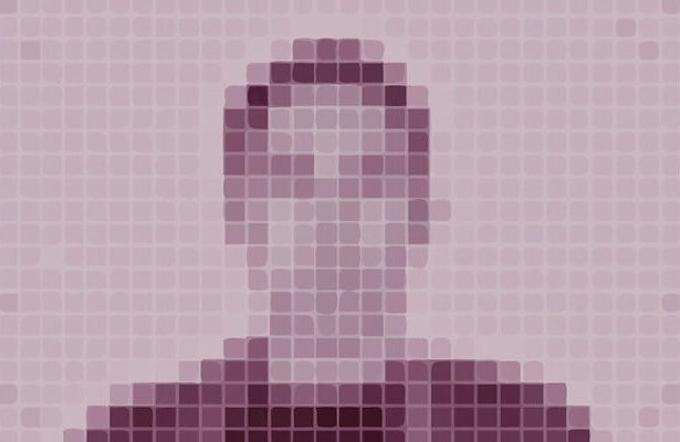 A pixelated image of a person's face.