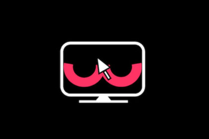 Porn for TV logo (computer screen graphic with pink u shapes and a mouse cursor).