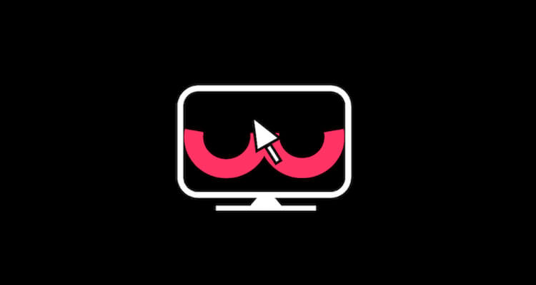 Porn for TV logo (computer screen graphic with pink u shapes and a mouse cursor).